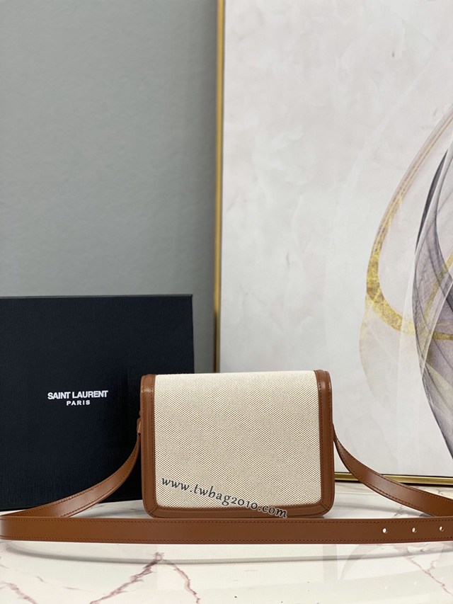 YSL专柜款女包 聖羅蘭經典款MONOGRAM金屬旋扣郵差包 YSL肩背斜挎包 634305  jjh1111
